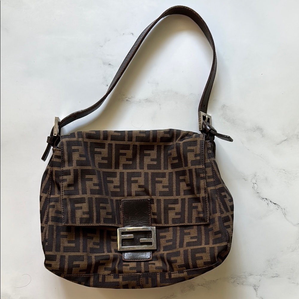 Fendi Brown FF Monogram Shoulder Bag